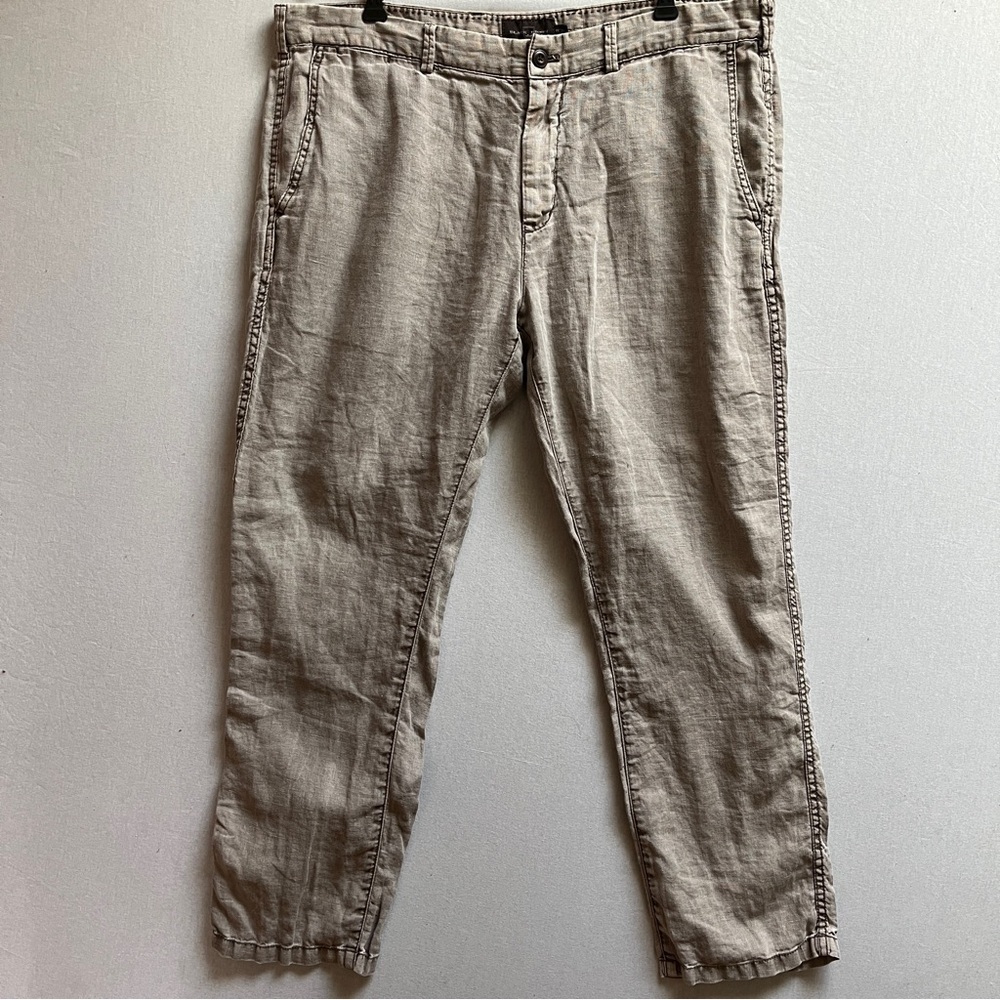 Black Brown 1826 100% Linen Pants - Sz 38 - Tan Coastal Chic